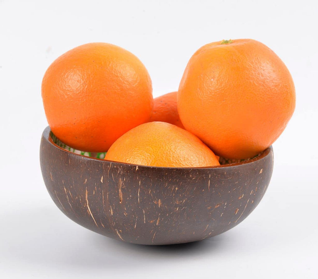 Chezmax Natural Coconut Bowl Mother Of Pearl Inlaid Shell Bowls Key Bowl For Entryway Table Candy Container Nuts Holder Fruits &