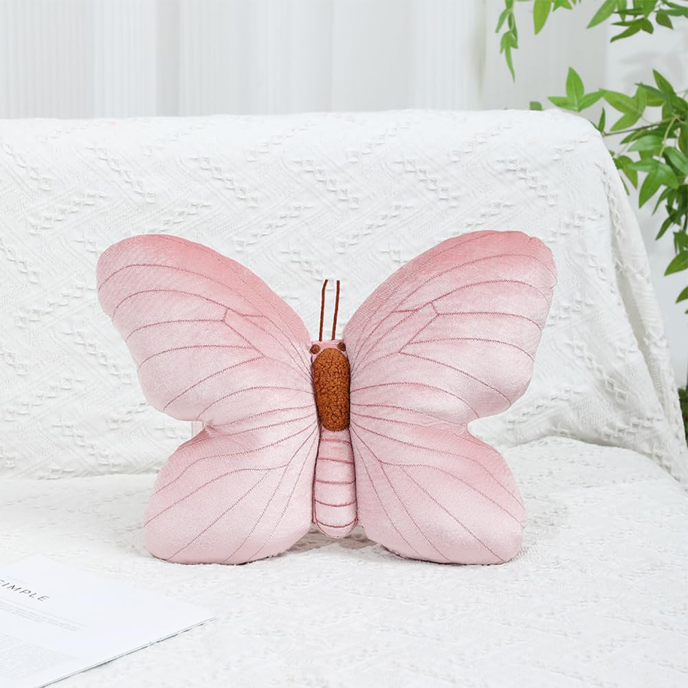 Labauxite Butterfly Shaped Throw Pillow, Soft Butterfly Stuffed Seat Cushion Pad,Plush Pillow Velvet Decorative Animal Pillow Fo