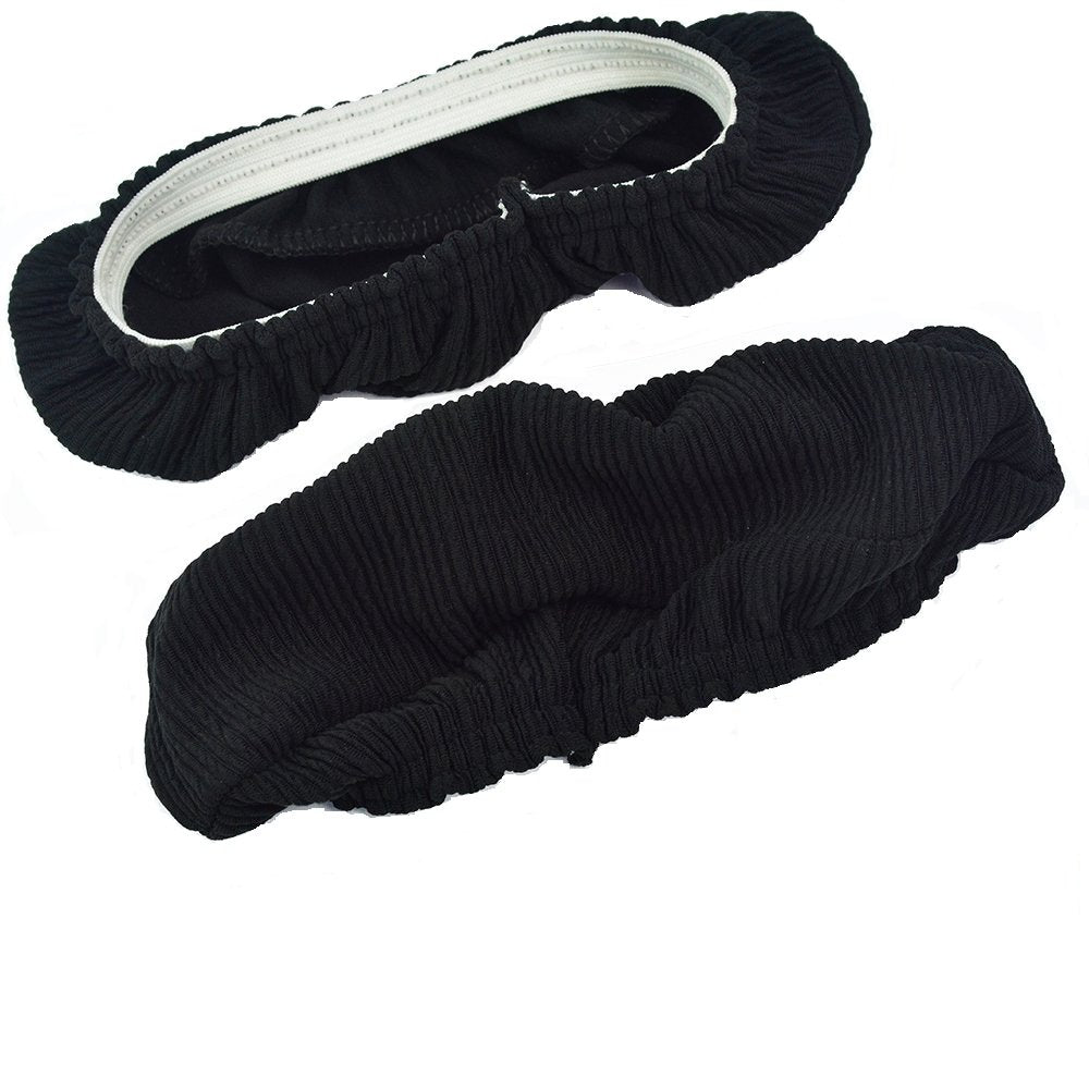 baotongle Black Polyester Elastic Stretch Chair Arm Covers, Machine Washable Office Chair Armrest Covers (Set of 2)