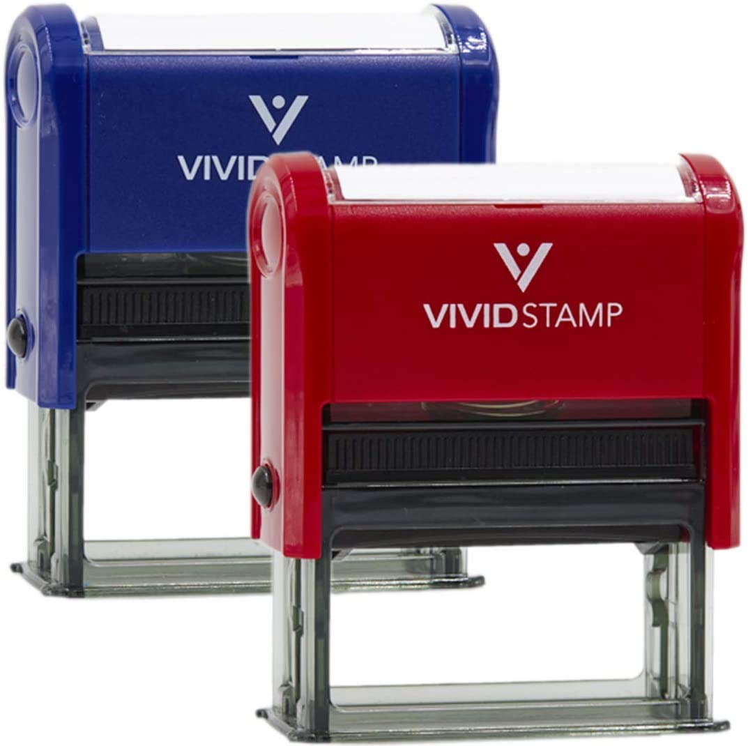 Approved/Rejected By Date Self Inking Rubber Stamp - 2 Pack (Blue Ink/Red Ink) X-Large
