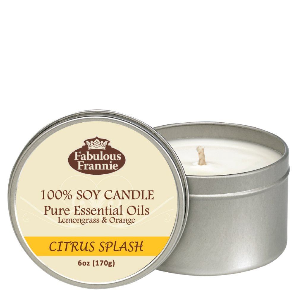 Fabulous Frannie Citrus Lover's All-Natural Soy Candles Cotton Wick High Pure Essential Oil Scent 40 Hours Burn Time Gift for Wo