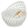 Ratan Plasticware Cane Medium Plastic Storage Basket For Fruits, Vegetables & Snacks  Decorative Woven Design For Kitchen, Dini