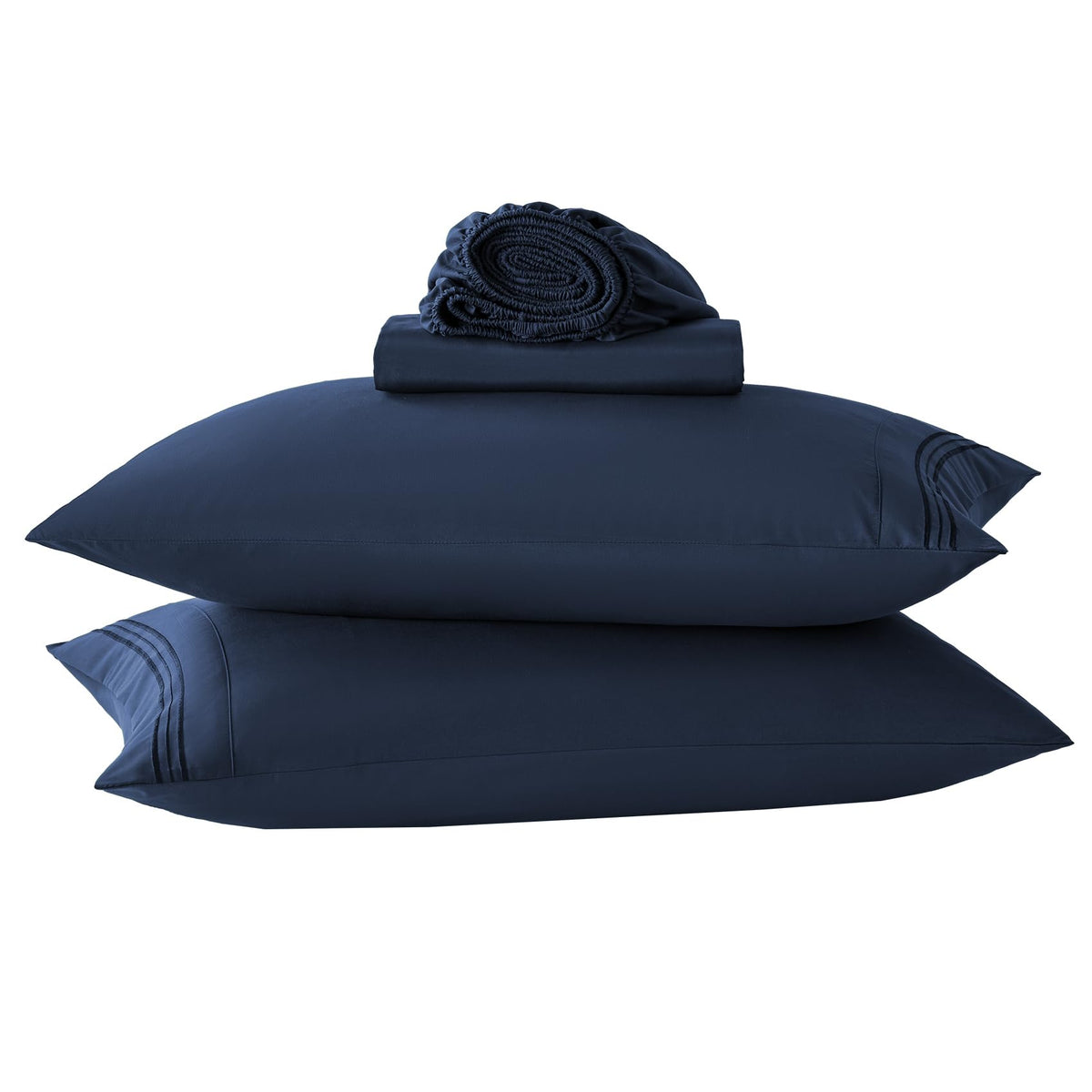 Navy Blue King Size Bed Sheets Set-Deep Pocket Bedding Sheets & Pillowcases-Hotel Luxury- Cooling Microfiber Bedsheets 4 Piece