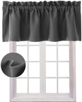 Hiasan Valance Curtains For Kitchen Blackout Thermal Insulated Solid Window Curtain Valance, Dark Grey, 42 X 18 Inches, 1 Panel