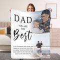 Funstudio Personalized Fathers Day Blanket Dad You Are The Best Throws Blankets With Photo Custom From Daughter Son Personalized