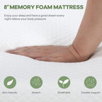 Nchanmar 8 Inch King Gel Memory Foam Mattress Pressure Relieving, Cooling Gel Foam, Certipur-Us Certified, Bed-In-A-Box, Pressur