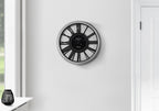 Monarch Specialties I 9086 Clocks, 16' Round, Wall Clock, Silver, Black, Transitional