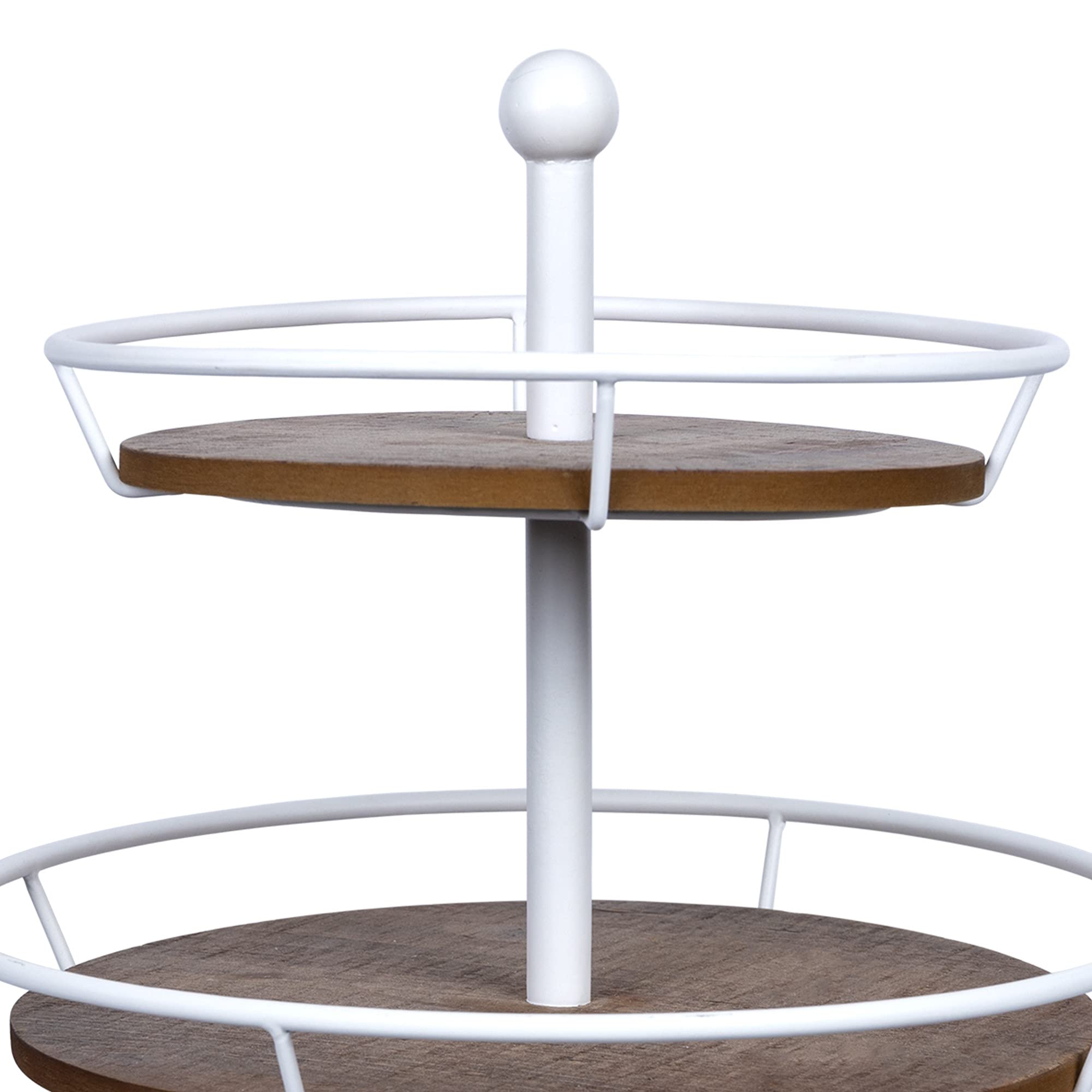 HomeRoots Three Tiered Metal and Wood Decorative Stand
