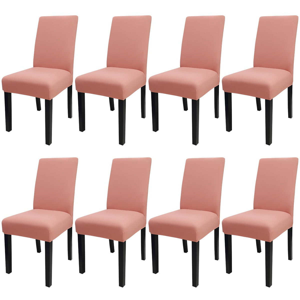 Jqinhome Terra Cotta Chair Covers For Dining Room Set Of 8, High Stretch Removable Washable Parsons Chair Slipcover For Home Party Hotel Wedding Ceremony (8Pcs, Terra Cotta)