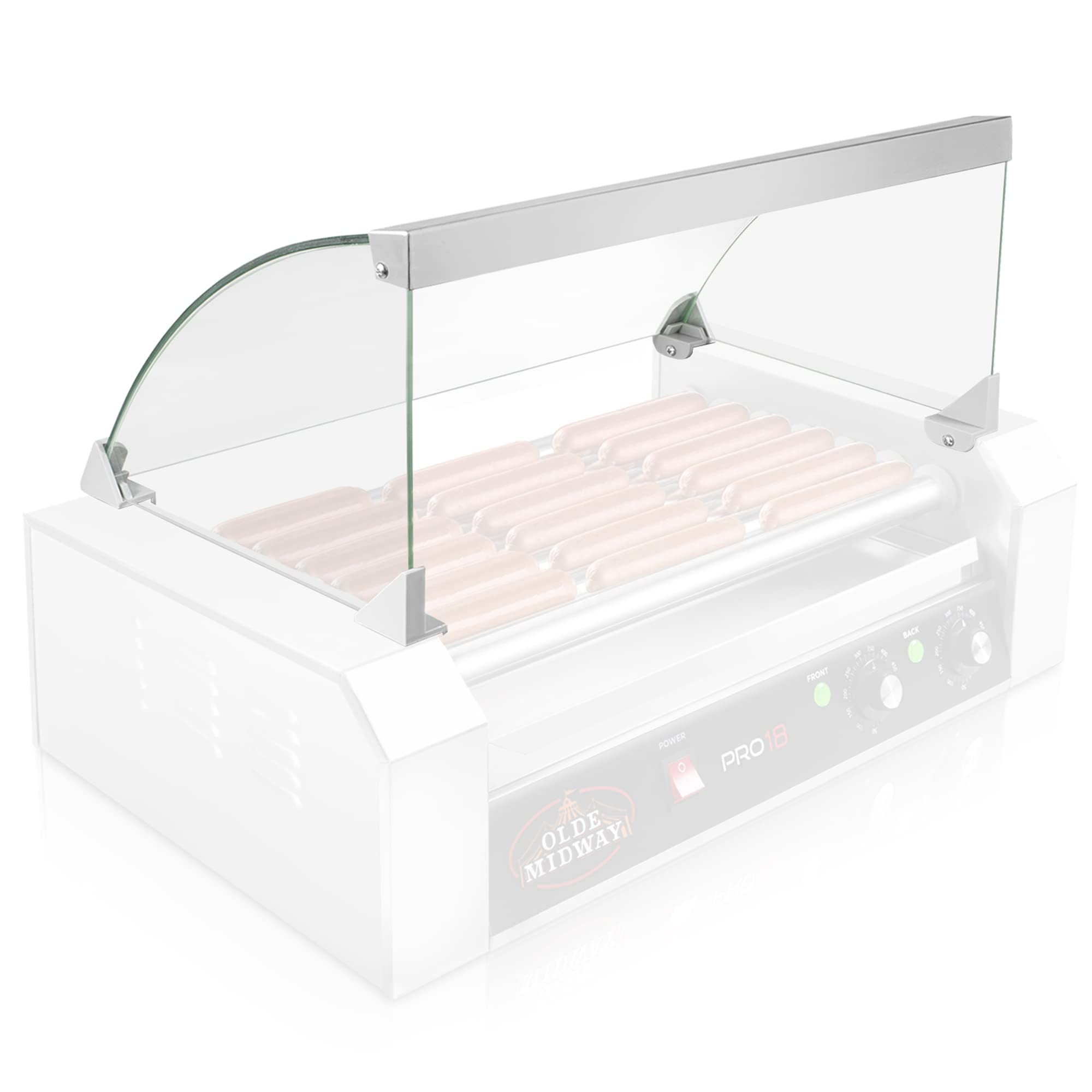 Olde Midway Glass Cover Only For Hot Dog 7 Roller Grill Cooker Machine - Replacement Or Upgrade