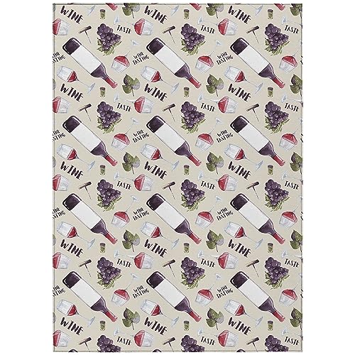 Dalyn Rugs Kendall Ke14 Ivory 5' X 7'6" Indoor Outdoor Area Rug, Easy Clean, Machine Washable, Non Shedding, Bedroom, Living Room, Dining Room, Kitchen, Patio Rug