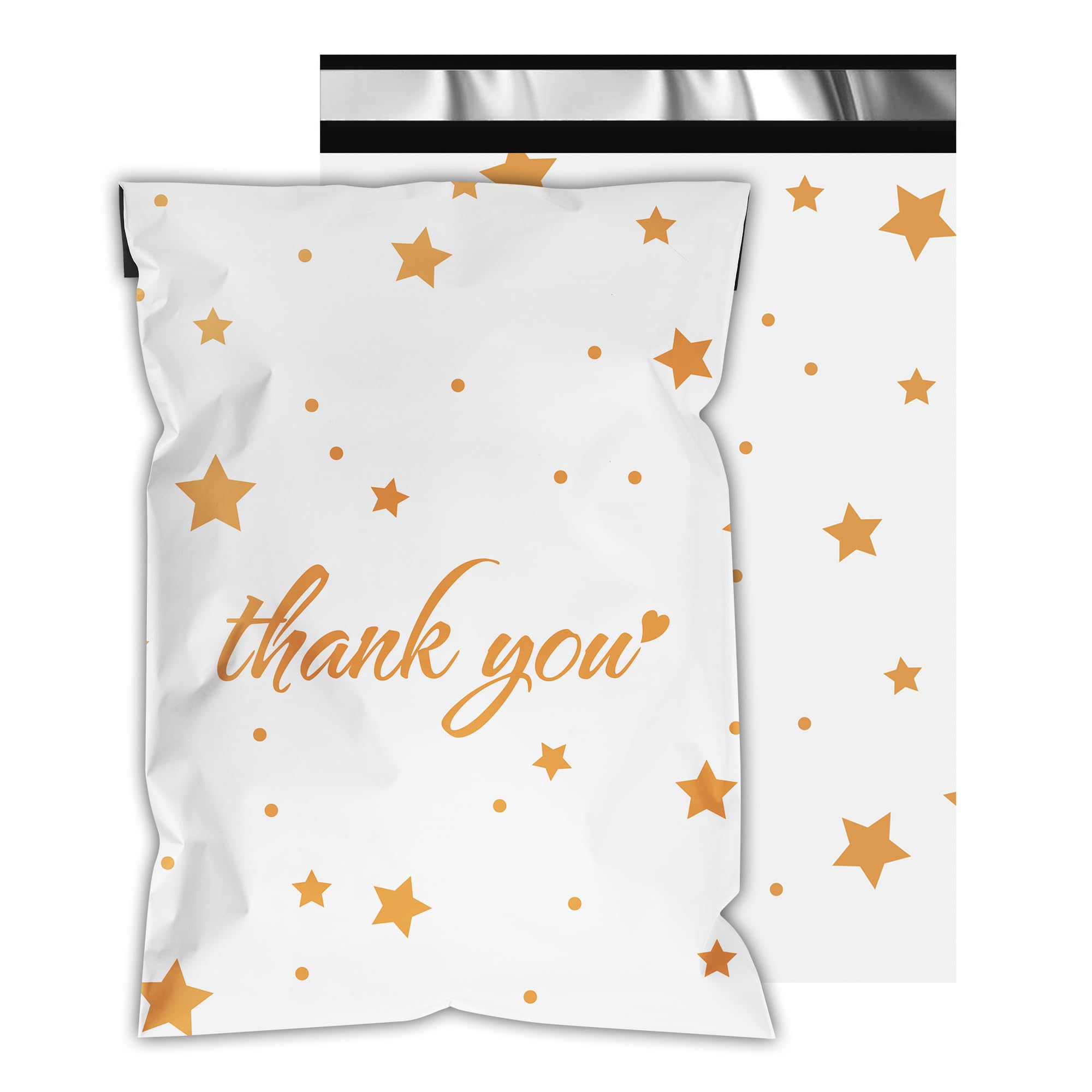 Thank You Poly Mailers 12X15.5 Inch 50 Pcs - Pentagram Printed Shipping Bags, 2.4Mil Thickness, Waterproof And Tear Resistant Ma