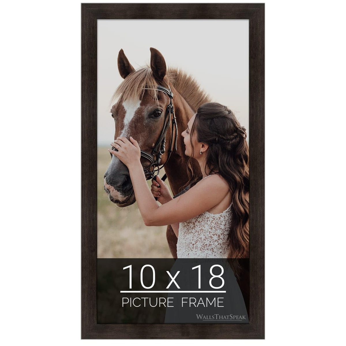 wallsthatspeak 10x18 Espresso Brown Picture Frame for Puzzles Posters Photos or Artwork