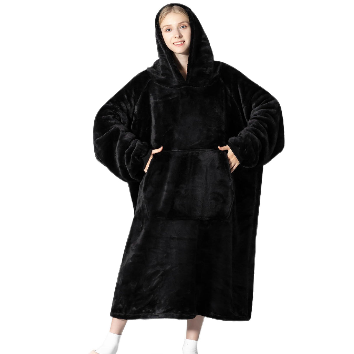 Wearable Blanket Hoodie With Pocket: Ultimate Cozy Comfort, Stylish Lounge Wear, Hands-Free Convenience - Perfect For Relaxing E