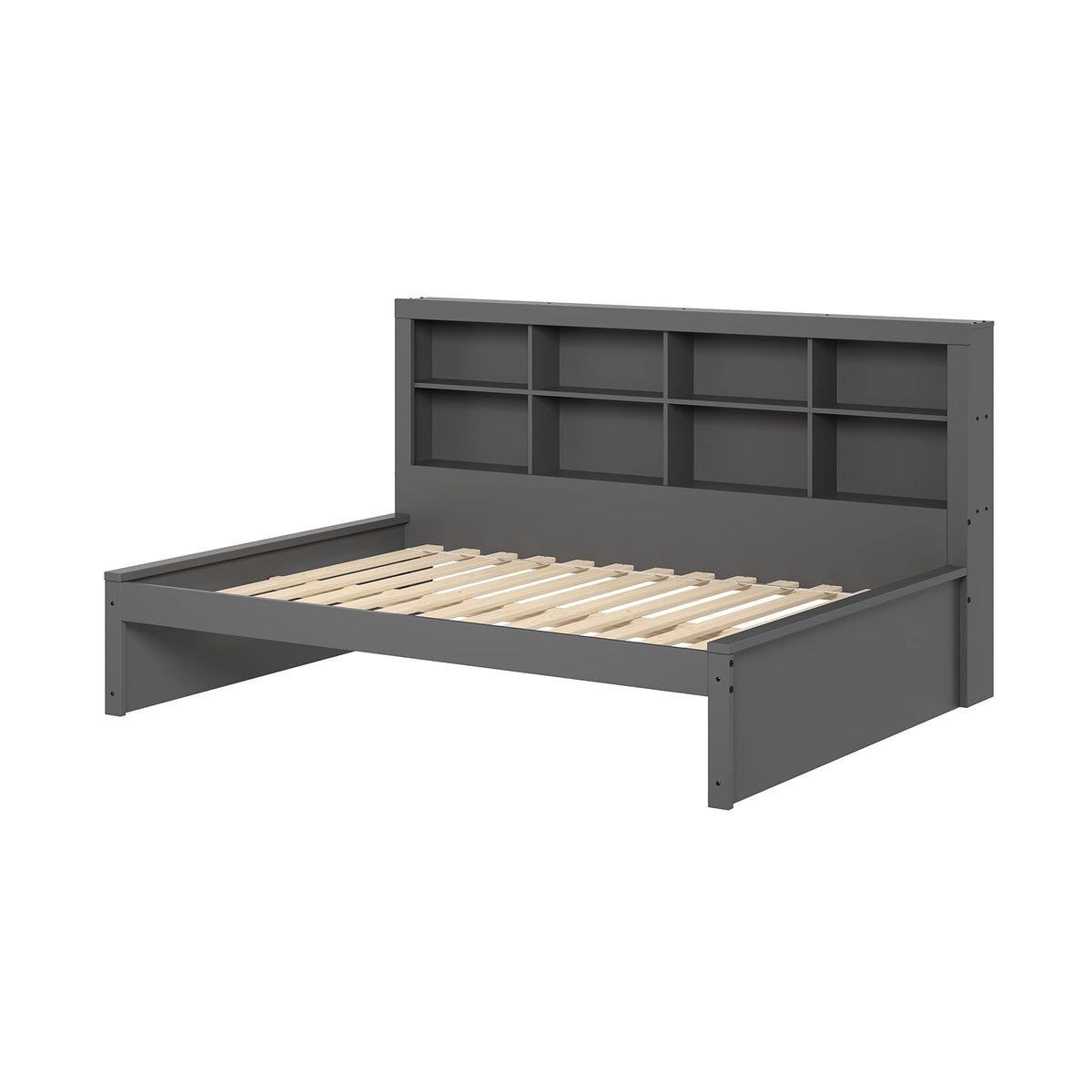 Donco Kids Equable Modern Full Bookcase Daybed in Dark Grey Finish