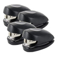Swingline Mini Stapler, Tot, 12 Sheet Capacity, Includes Built-In Staple Remover & 1000 Standard Staples, Black, Pack Of 4