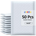 Ucgou Bubble Mailers 6X10 Inch White 50 Pack Poly Padded Envelopes Small Business Mailing Packages Opaque Self Seal Adhesive Wat