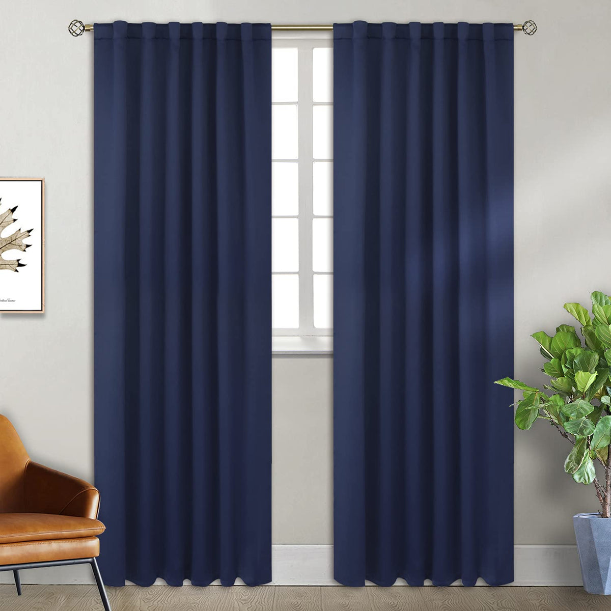 Bgment Blackout Curtains 84 Inch Length 2 Panels For Bedroom - Rod Pocket And Back Tab Thermal Insulated Room Darkening Curtains