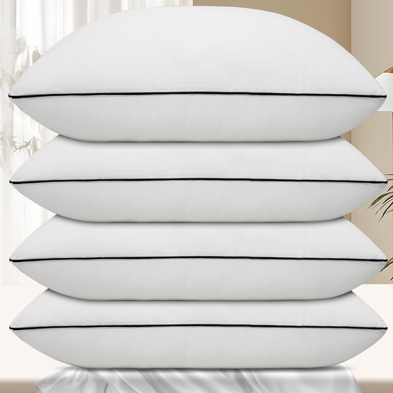 Vorouhals Hotel Collection Bed Pillows For Sleeping 4 Pack King Size Cooling Pillows Set Of 4 For Back, Stomach Or Side Sleepers