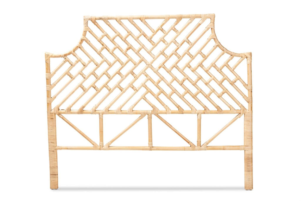 Baxton Studio Jayliah Modern Brown Rattan Queen Size Standalone Headboard