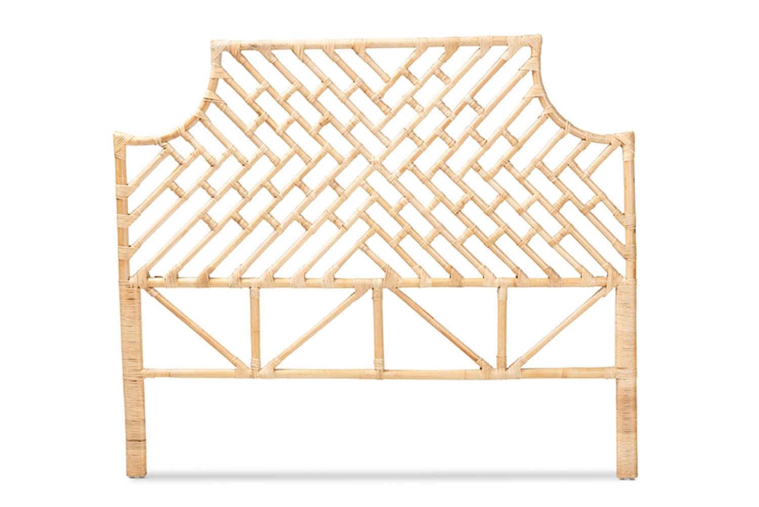 Baxton Studio Jayliah Modern Brown Rattan Queen Size Standalone Headboard