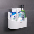 Hokipo  Model  Ar3425 Magic Sticker Series Plastic Self Adhesive Bathroom Shelf Rack Stand (White)