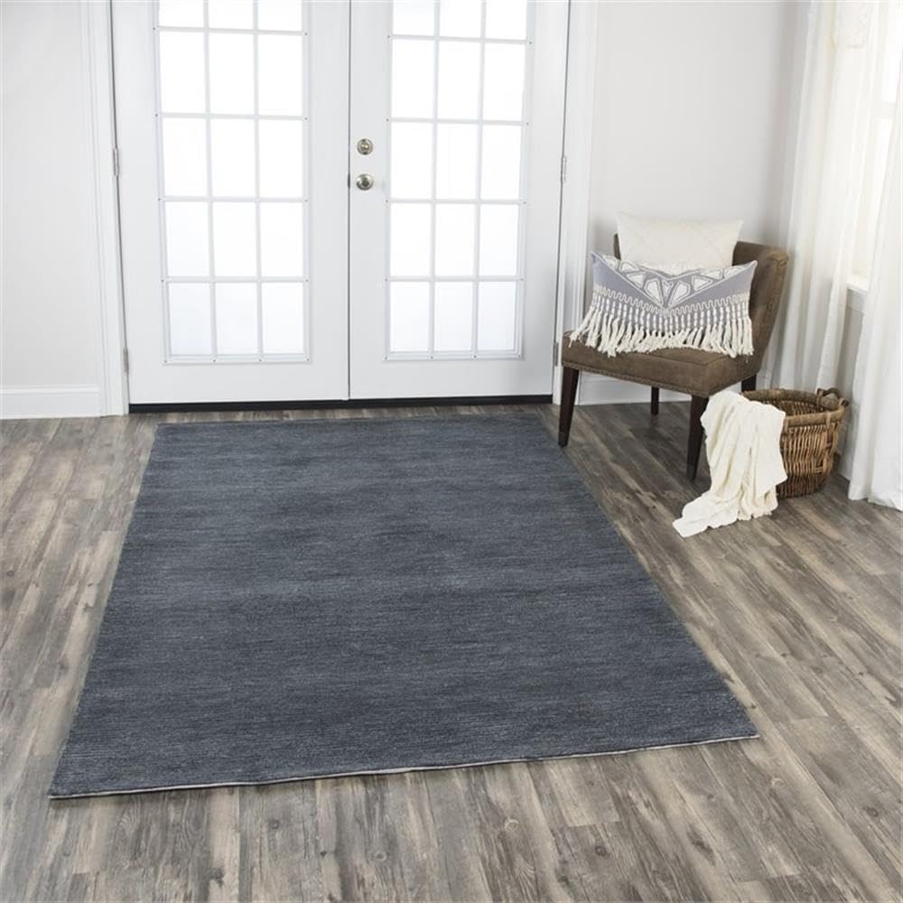 Rizzy Home Alora Decor Emerson 5' X 8' Solid Dk. Grey/Gray/Rust/Blue Hand-Tufted Area Rug