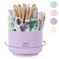 Skydue 360 Degree Rotating Desk Organizer, Dual-Purpose Pencil Pen Holder For Desktop, Rotating Desk Pen Organizer With 5 Slots