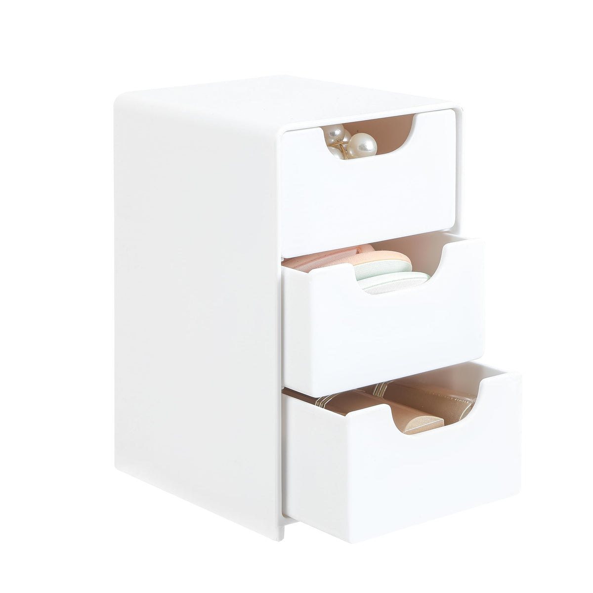 Imakmasion Mini Drawer Organizer With 3 Drawers - Multi-Functional Storage Box For Office Supplies, Makeup, Jewelry, And Bathroo
