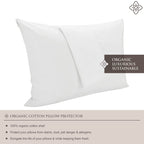 Bioweaves 100% Organic Cotton Breathable Pillow Protectors Gots Certified With Zipped Closure - King, 20    X 36   , 2-Pack