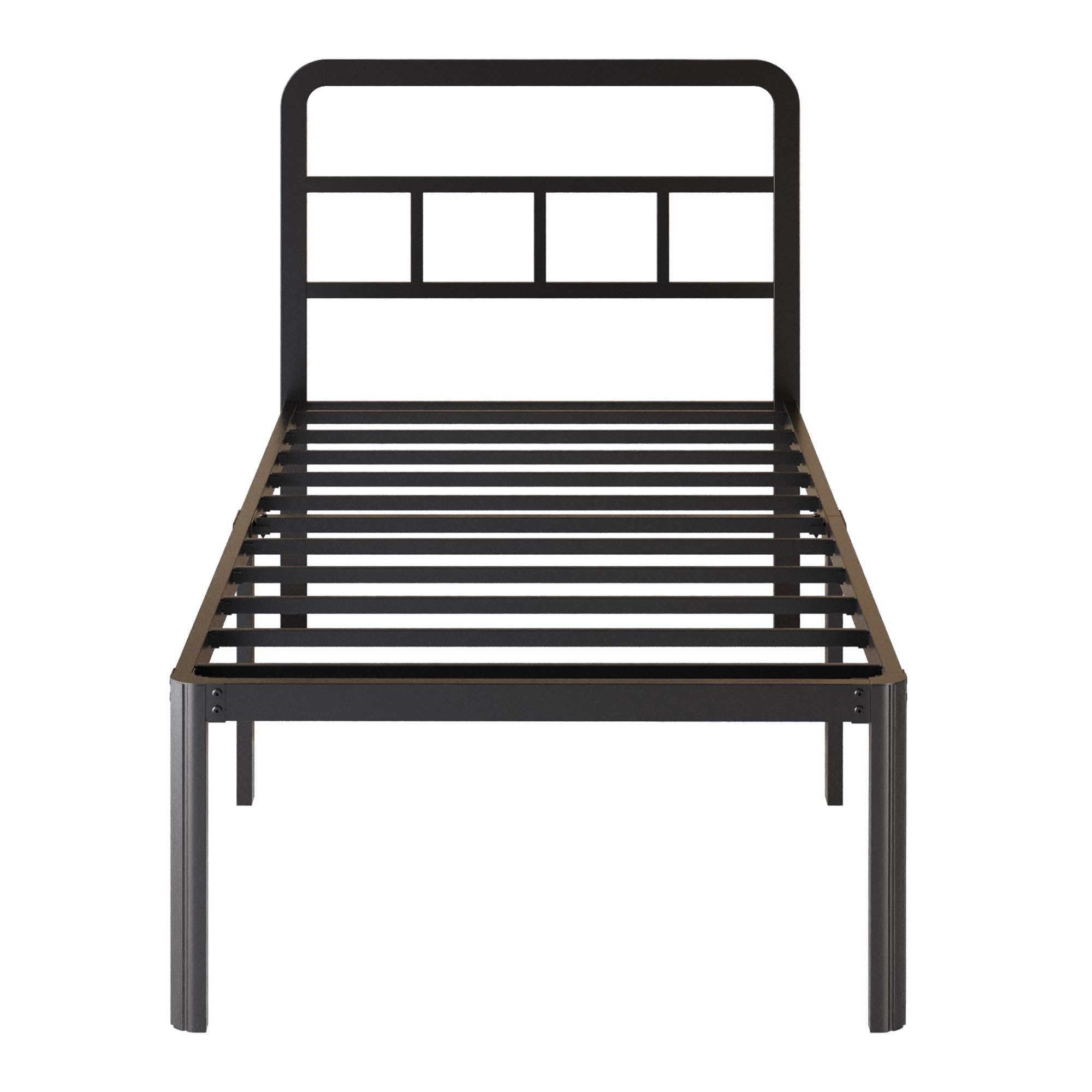 Yicensen 18 Inch Twin Xl Bed Frame With Headboard, Heavy Duty Metal Xl Twin Platform Bed Frame With Rounded Corner Legs, No Box