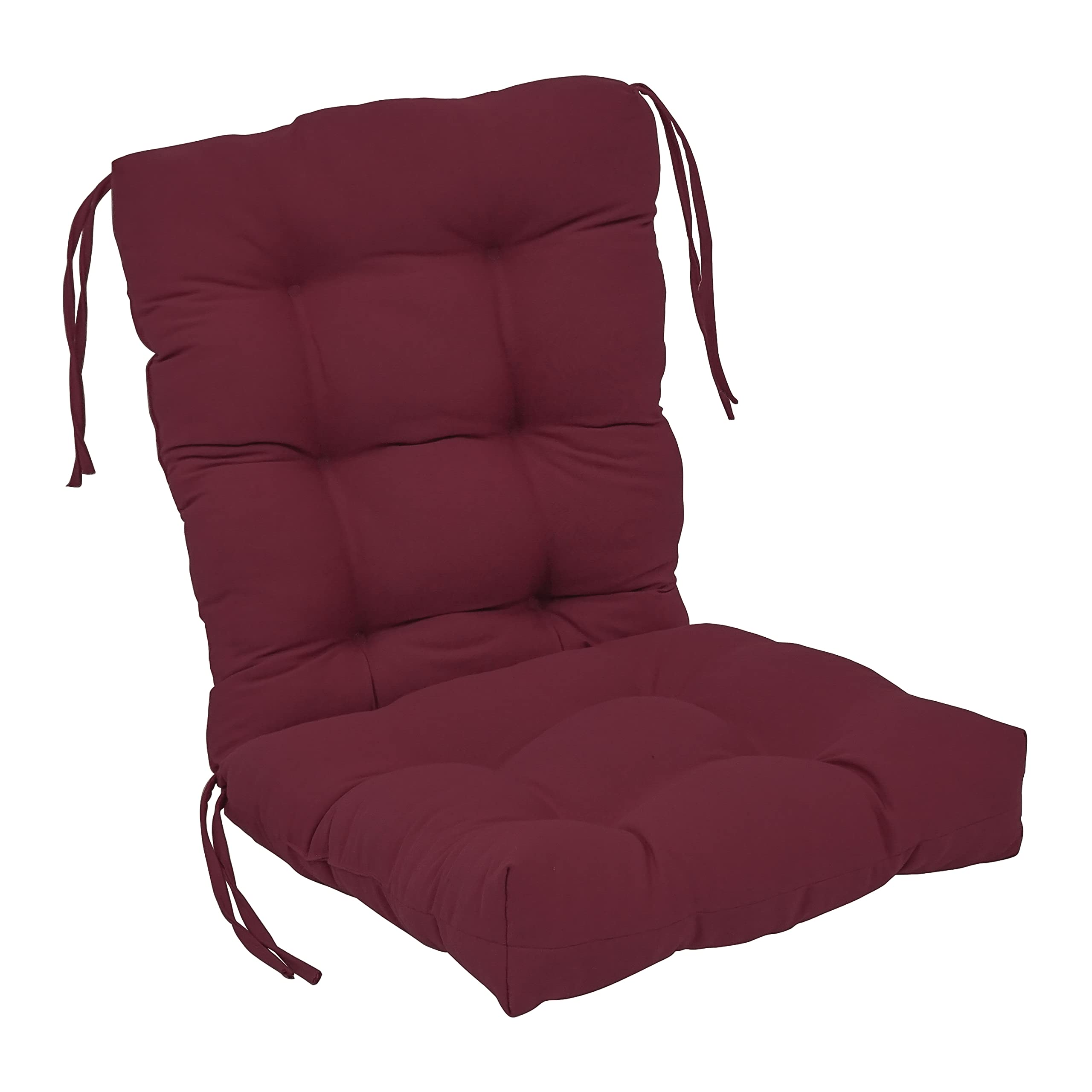 Blazing Needles 18 38-inch Twill Seat/Back Tufted Chair Cushion, 18 x 38, Burgundy