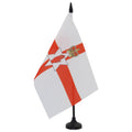 Northern Ireland Table Flag 5' X 8' - Irish Desk Flag 21 X 14 Cm - Black Plastic Stick And Base - Az Flag