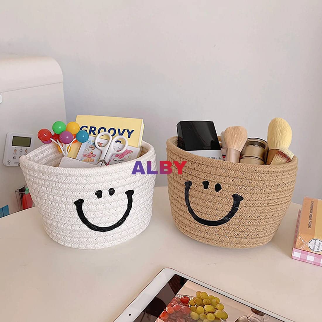 Ilhan. Ute Cotton Storage Gift Basket, Cute Case For. Closet, Packing, Wedding Packaging. Organizer Box Jute Basket Handwoven. F