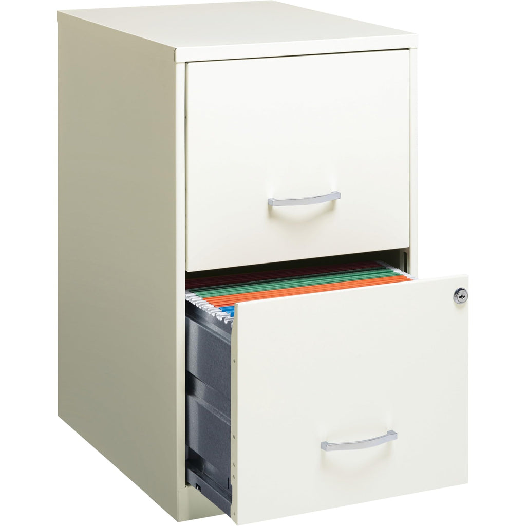 Lorell 2-Drawer File Cabinet, White, 14.2 x 18 x 24.5 - Compact Storage Solution for Home or Office