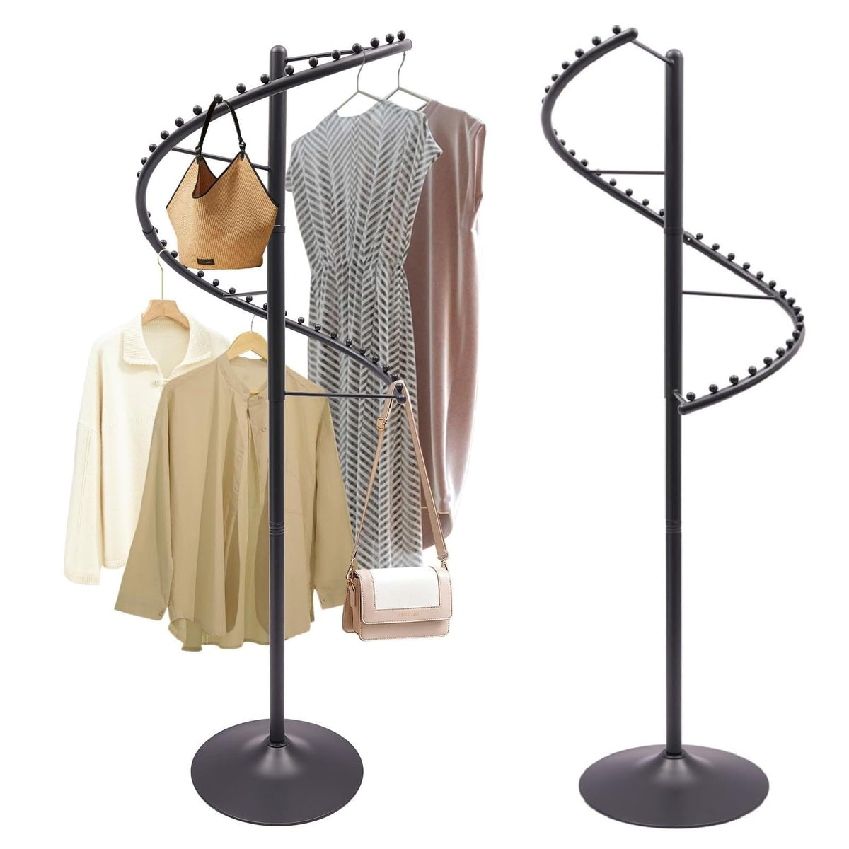 Lemoeyes 5.9FT Spiral Rotating Clothing Rack for Shop Bedroom Storage