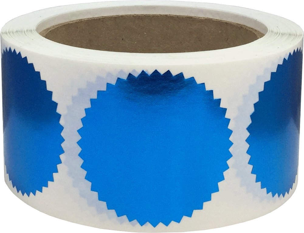 Metallic Blue Envelope Seals Starburst Color Coding Labels Certificate Award Stickers 2 Inch Round Circle Dots 500 Total Adhesiv