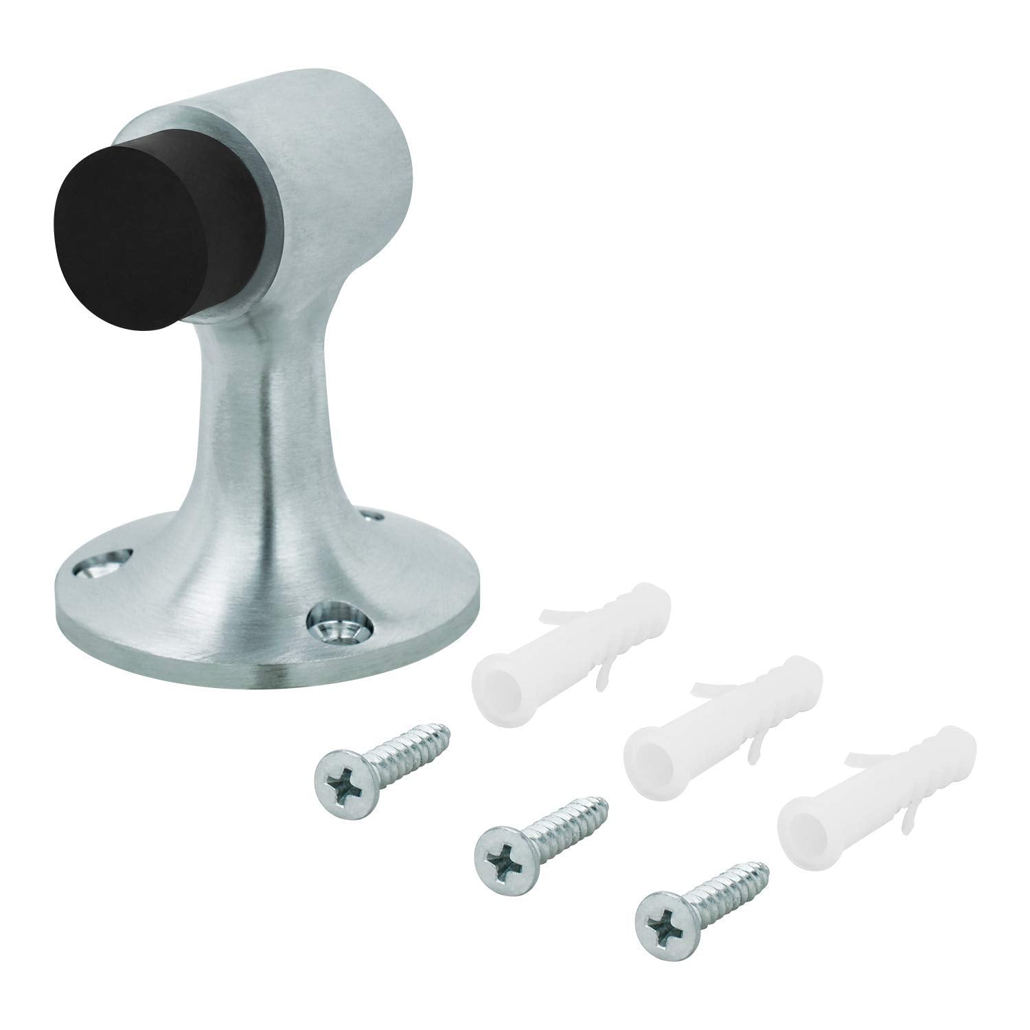 Nuk3Y Commercial Heavy Duty Floor Mount Bumper Stop 3 Inch (Satin Chrome)