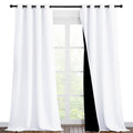 Nicetown White 100% Blackout Curtains For Windows, Pack Of 2, 46' W X 102' L, Super Heavy-Duty Black Lined Total Darkness Drapes For Bedroom, Privacy Assured Window Treatment For Patio