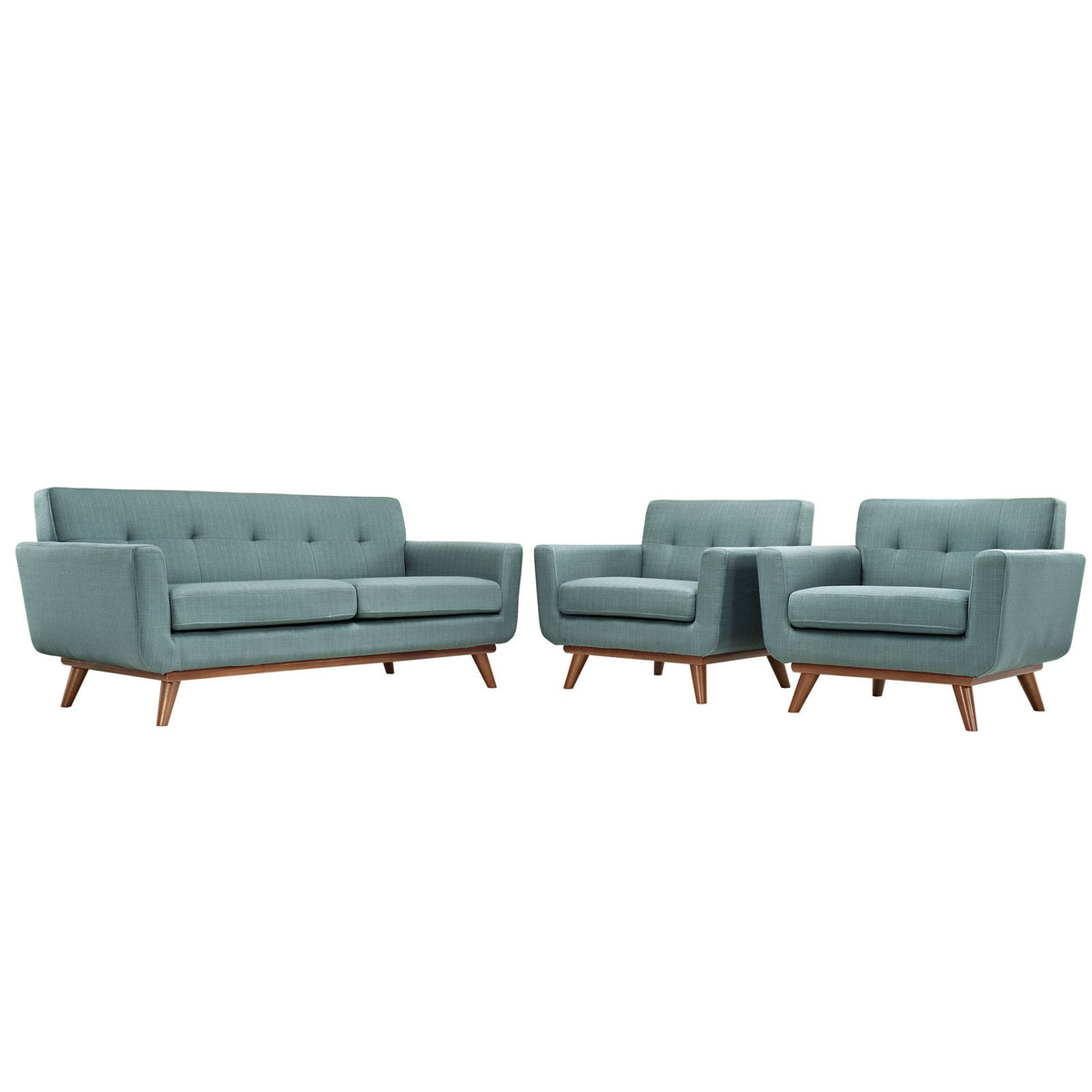 Lexmod Engage Sofa Loveseat And Armchair, Laguna, Set Of 3