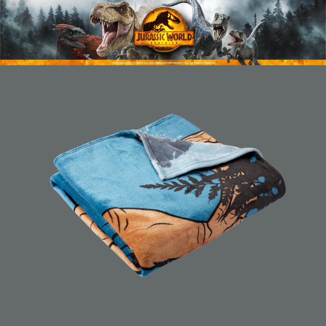 Franco Jurassic World Kids Bedding Super Soft Plush Throw Blanket, 62 In X 90 In, (Officially Licensed Product)