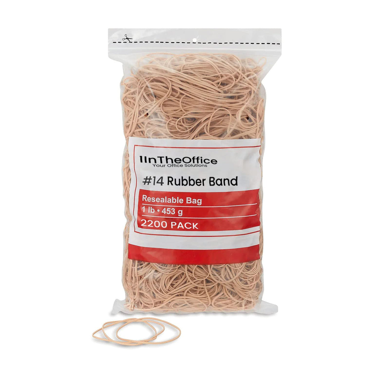 1Intheoffice Rubber Bands #14, Size14 Rubber Bands, Beige, 1 Lb Box, (2,200/Pack)