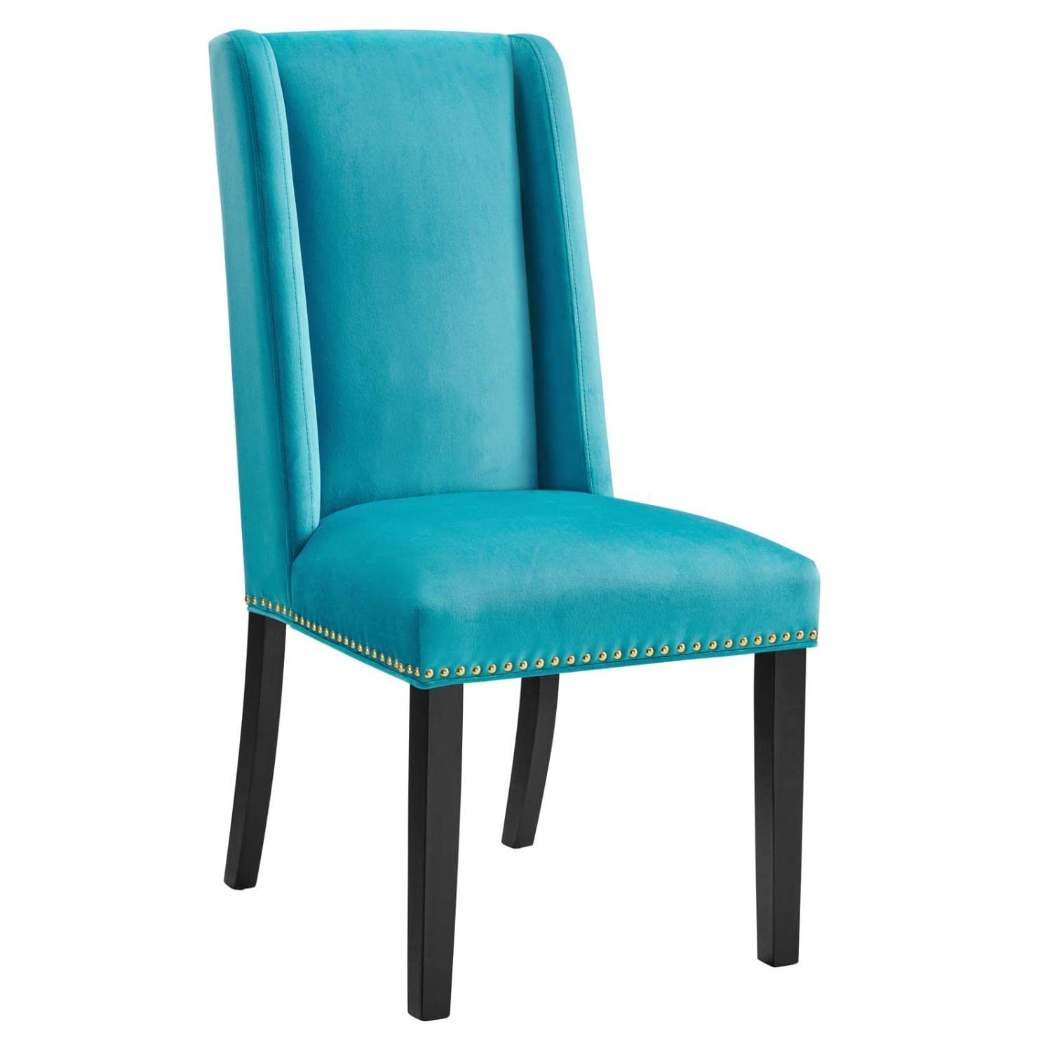 Modway Baron Performance Velvet Set Of 2 Dining Chairs With Blue Eei-5012-Blu
