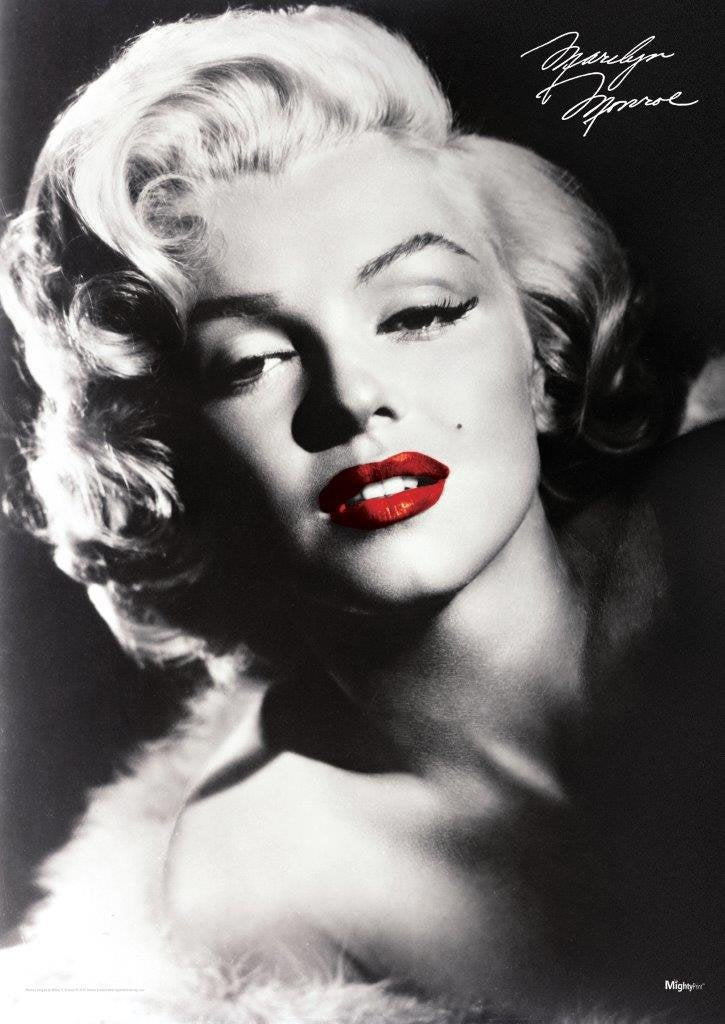 MIGHTYPRINT Marilyn Monroe - Red Lips - Durable 17    x 24 Wall Art - NOT Made of Paper - Officially Licensed Collectible