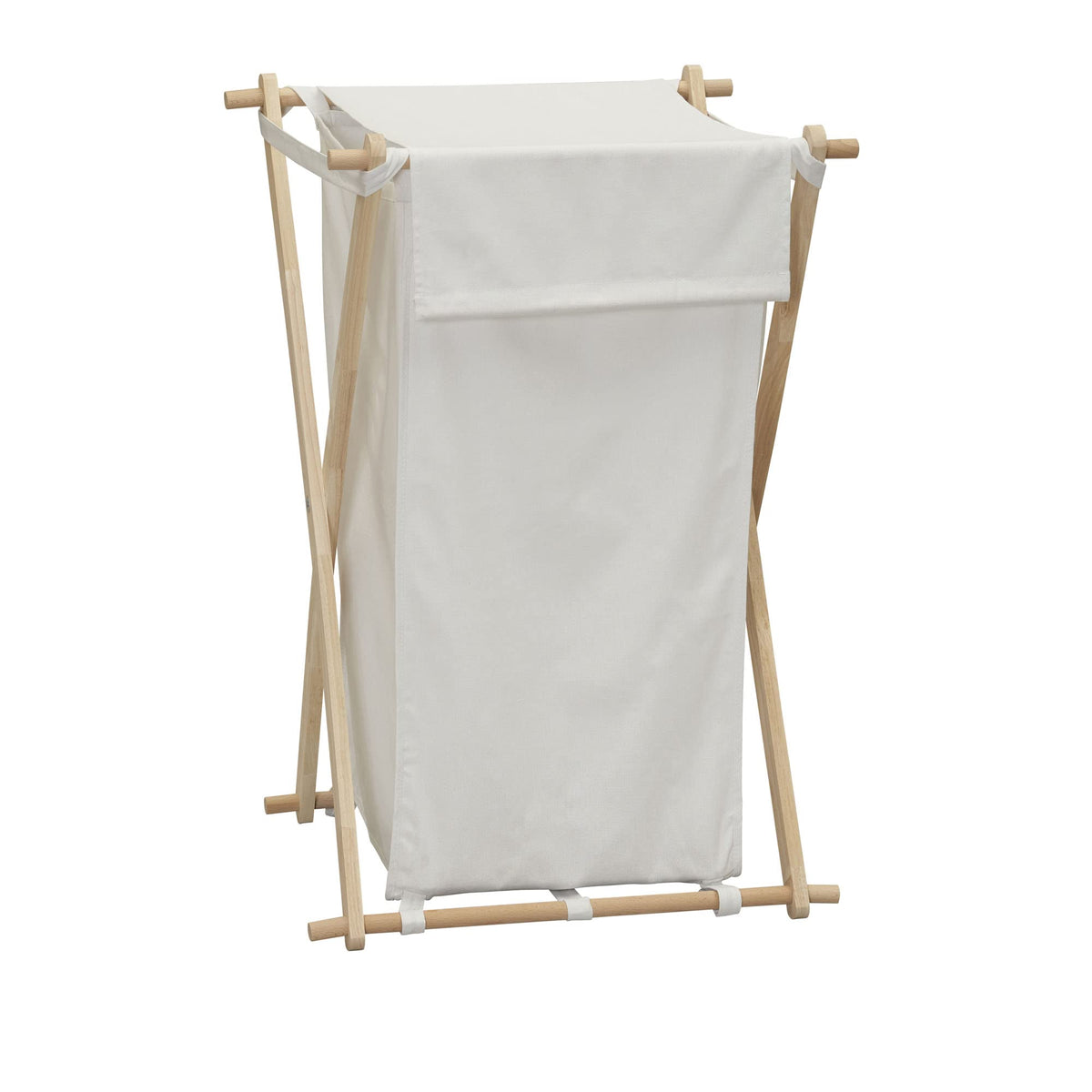 Household Essentials White Househod Essentials Laundry Hamper with Wood X Frame Large