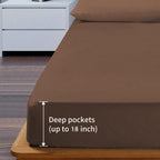 Easehome Brown Full Size Bed Sheet Set - Teen Boys Sheet Sets Deep Pocket To 18 Inches Mattress 4 Piece - Premium Bedding Sheets