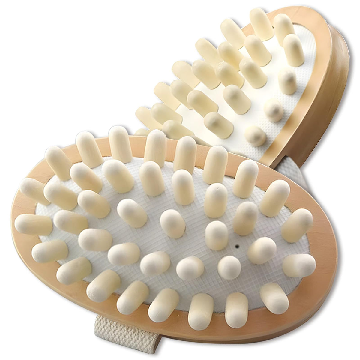 Kootinn 2 Pack Natural Wooden Anti Cellulite Massager Wood Hand-Held Massager Body Brush Muscle Relax Sauna Spa Head Massage Bru