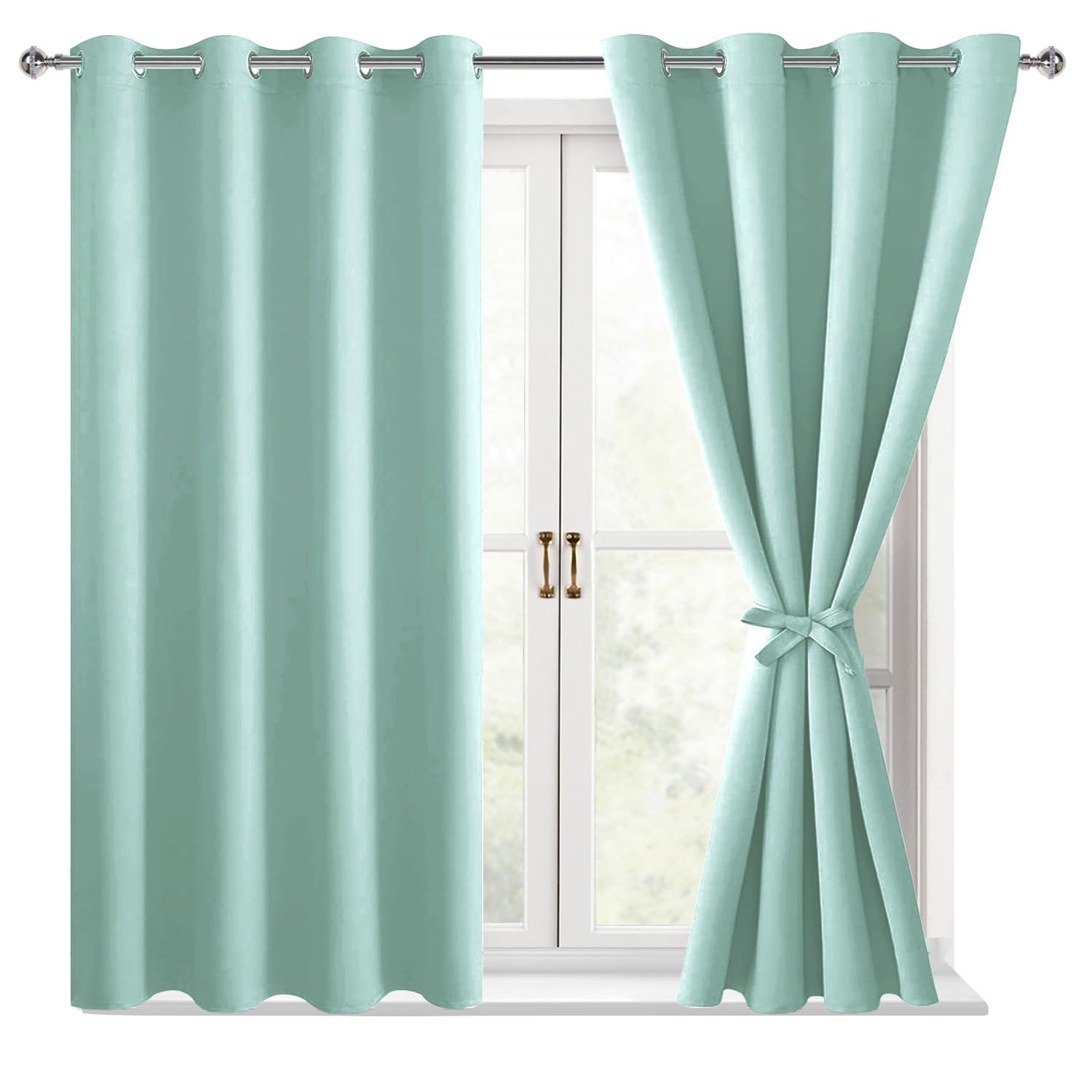 Hiasan Blackout Curtains For Bedroom, 52 X 54 Inches Long - Thermal Insulated & Light Blocking Window Curtains For Living Room C
