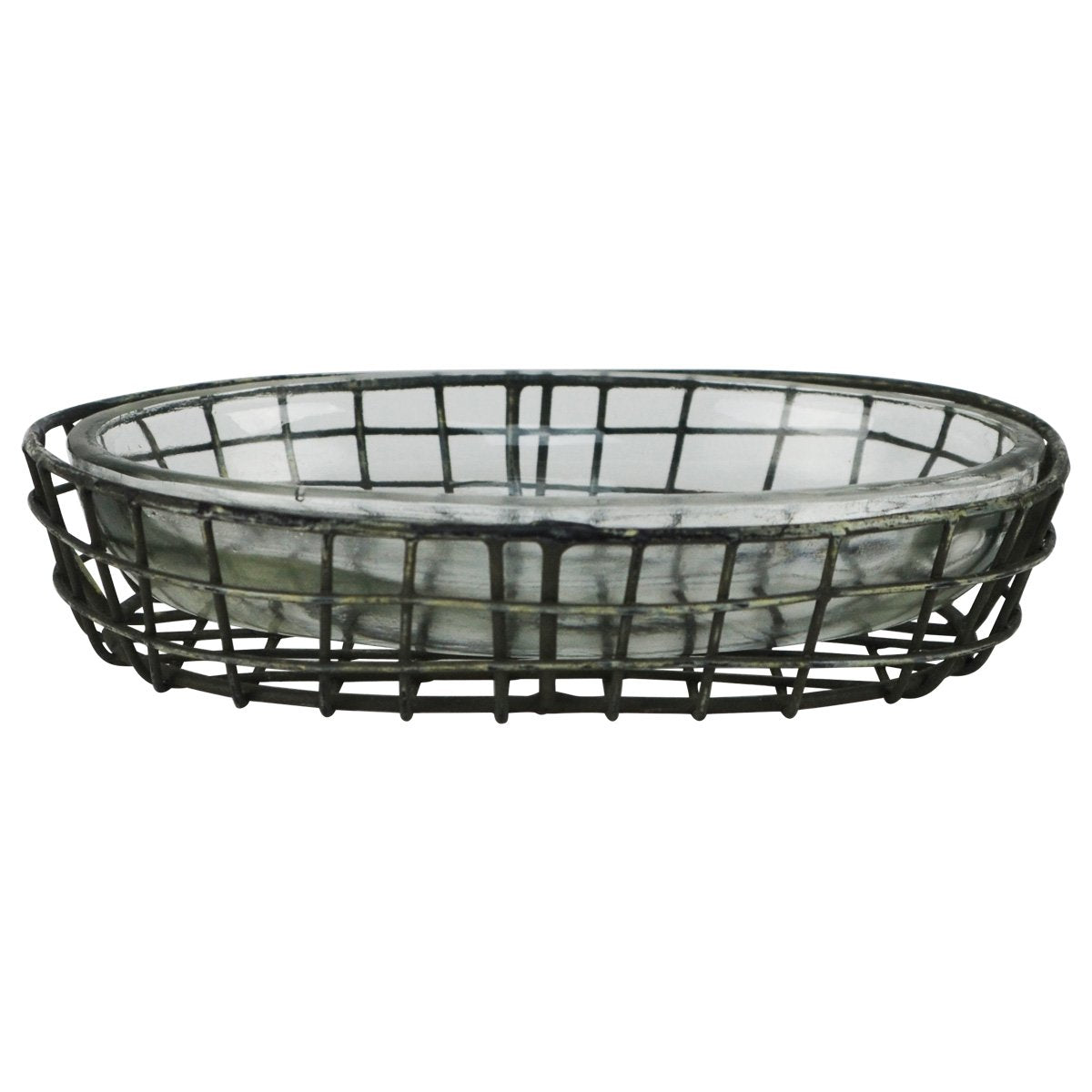 TG,LLC Metal Wire & Glass Soap Dish