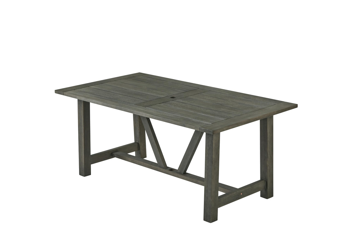 Best Quality Furniture D1004 Outdoor Patio Dining Table, Gray